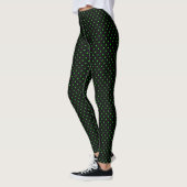 Black Green Polka Dots Muster Leggings (Links)