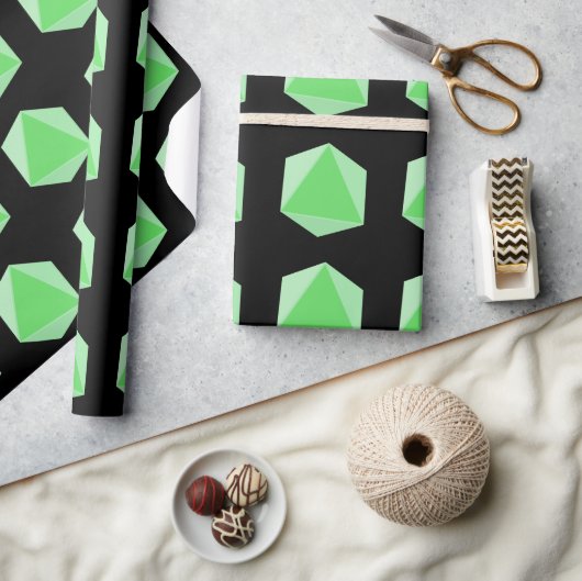 Black Green Polyhedral Diät Geschenkpapier (Kunsthandwerk)