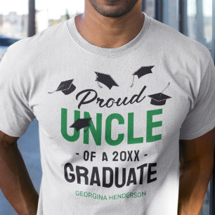 Black Green Proud Onkel 2025 Graduate T-Shirt
