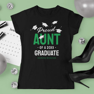 Black Green Proud Tante 2025 Graduate T-Shirt