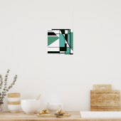 Black Green Shades White Mosaic like Retro Design Poster (Küche)
