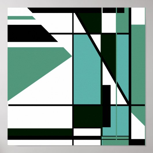 Black Green Shades White Mosaic like Retro Design Poster (Vorne)