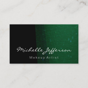 Black Green Stylish Makeup Artist Business Card Visitenkarte