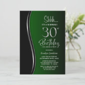Black Green Surprise 30. Geburtstag Einladung (Stehend Vorderseite)