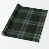 Black Green Tartan Kariert Geschenkpapier (Ungerollt)