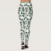 black green team colors soccer balls pattern leggings (Rückseite)