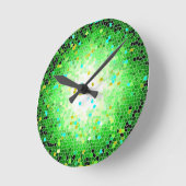 Black Green und Gold Crystal Mosaik Wall Clock Runde Wanduhr (Winkel)