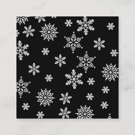Black Green und Snowflake frohe Weihnachten Begleitkarte (Rückseite)