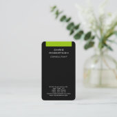 Black Green White Attraktive Charm Business Card Visitenkarte (Stehend Vorderseite)