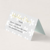 Black Green White Daisy Florist Beruflich Visitenkarten (Rückseite)