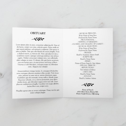 Black Greeneration Festival of Life Funeral Progra Programm (Innenseite)