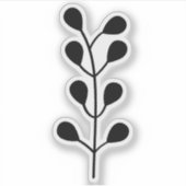 Black Greenery Branch Cutom Cut Transparent Aufkleber (Vorderseite)