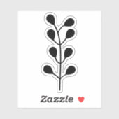 Black Greenery Branch Cutom Cut Transparent Aufkleber (Blatt)