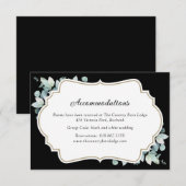 Black Greenery Eucalyptus Hotel Unterkunft Karte (Vorne/Hinten)