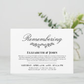 Black Greenery Gemeinsames Gedenken an den Todesta Einladung (Stehend Vorderseite)