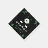 Black Greenery Golf Themed Retirement Party Serviette (Ecke)