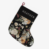 Black Greenery Weihnachts-Strumpf Großer Weihnachtsstrumpf (Vorderansicht (hängend))