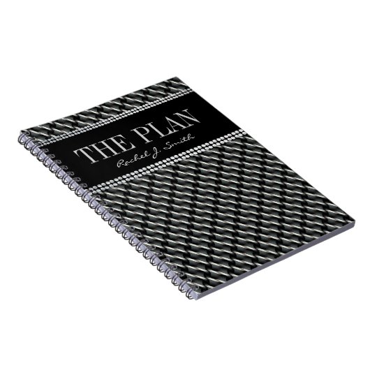 Black Grek Dark Textile Muster Custom Notebook Notizblock (Rechte Seite)