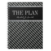 Black Grek Dark Textile Muster Custom Notebook Notizblock (Vorderseite)