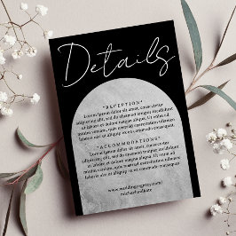 Black & Grey Dark Gothic Headstone Arch Wedding Begleitkarte