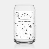 Black & Grey Micro Chips Retro Terrazzo Pattern Dosenglas (Vorderseite)