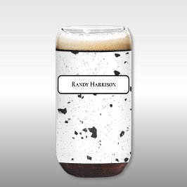 Black & Grey Micro Chips Retro Terrazzo Pattern Dosenglas