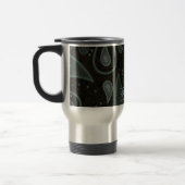 Black Grey Paisley Pattern Elegant Personalised Reisebecher (Links)