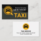 Black Grey Trapezium Yellow Taxi Visitenkarte (Vorne/Hinten)