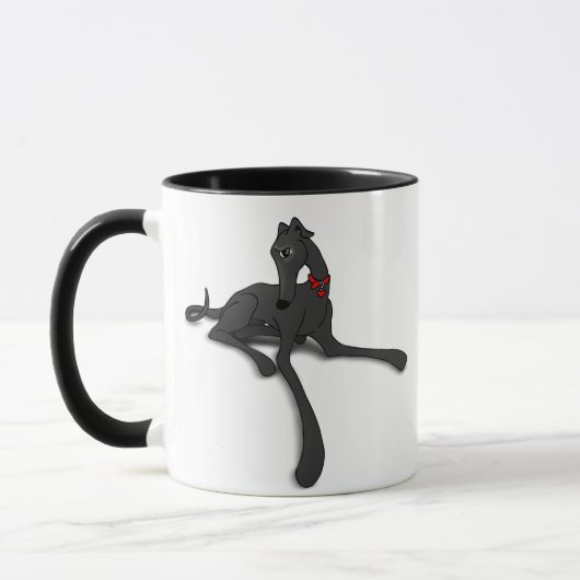 Black Greyhound Art Tasse (Links)