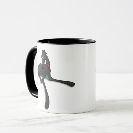 Black Greyhound Art Tasse (Vorderseite Links)