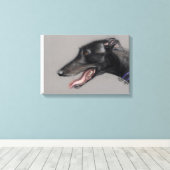 Black Greyhound Dog Art Canvas Print Leinwanddruck (Insitu (Holzboden))