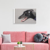 Black Greyhound Dog Art Canvas Print Leinwanddruck (Insitu (Wohnzimmer))