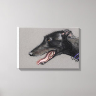 Black Greyhound Dog Art Canvas Print Leinwanddruck