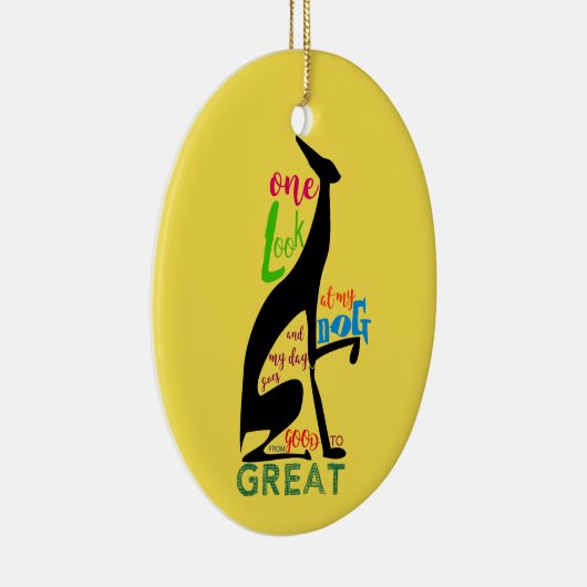 Black Greyhound Dog Keramikornament (Rechts)