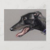 Black Greyhound Original Hund Postkarte (Vorderseite)