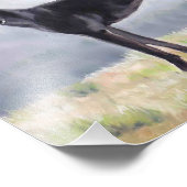 Black Greyhound Stehend Dog Foto drucken (Ecke)