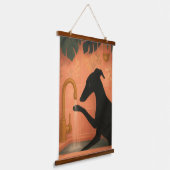 Black Greyhound Washing Paws Wall Art Wandteppich Mit Holzrahmen (Gewinkelt)