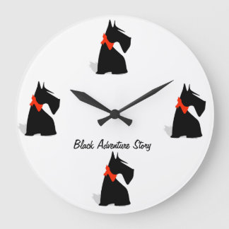 Black Große Wanduhr