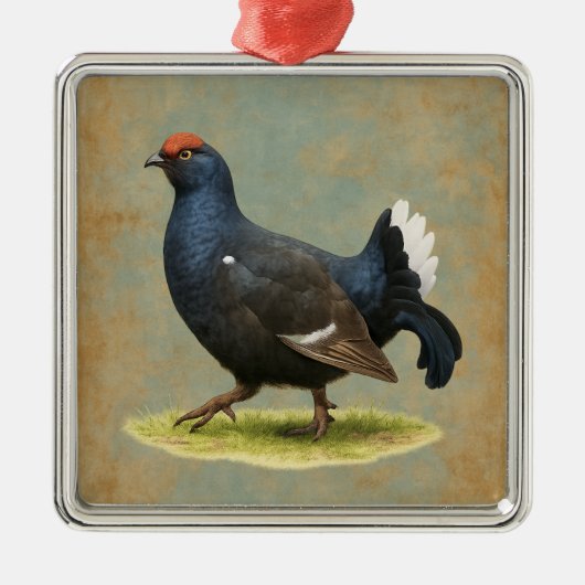 Black Grouse design Christmas tree decoration Ornament Aus Metall (Vorne)