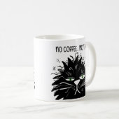 Black Grumpy Cat No Coffee No Talkie Funny Kaffeetasse (VorderseiteRechts)
