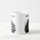 Black Grumpy Cat No Coffee No Talkie Funny Kaffeetasse (Mittel)