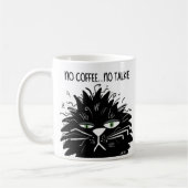 Black Grumpy Cat No Coffee No Talkie Funny Kaffeetasse (Links)
