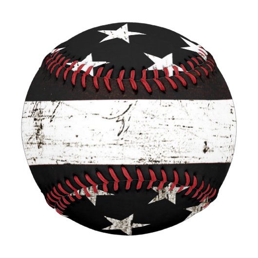 Black Grunge American Flag 2 Baseball (Rückseite)