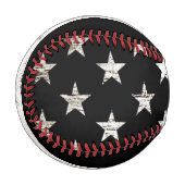 Black Grunge American Flag 2 Baseball (Vorderseite Links)