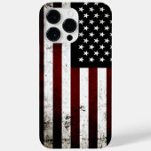 Black Grunge American Flag Case-Mate iPhone Hülle (Rückseite)