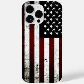 Black Grunge American Flag Case-Mate iPhone 14 Pro Max Hülle