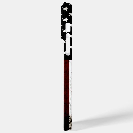 Black Grunge American Flag Case-Mate iPhone Hülle (Rückseite / Links)