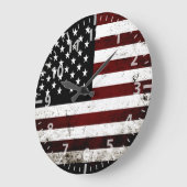 Black Grunge American Flag Große Wanduhr (Winkel)