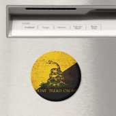 Black Grunge Anarcho Gadsden Flag Magnet (In Situ (Geschirrspüler))