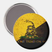 Black Grunge Anarcho Gadsden Flag Magnet (Vorderseite/Rückseite)